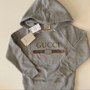 Kids Gucci Hoodie Grey Gray Size 5